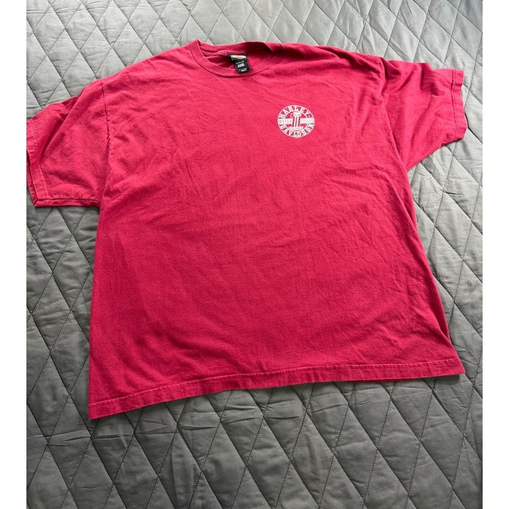 VTG Harley-Davidson Graphic T-Shirt Mens 2XL Red Crewneck Black Gold Allen Texas
